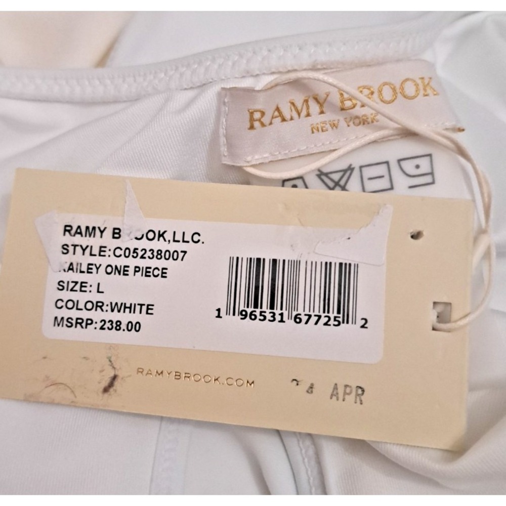 Ramy Brook Size Large White Kailey Halter One Piece Swimsuit - Picture 11 of 11